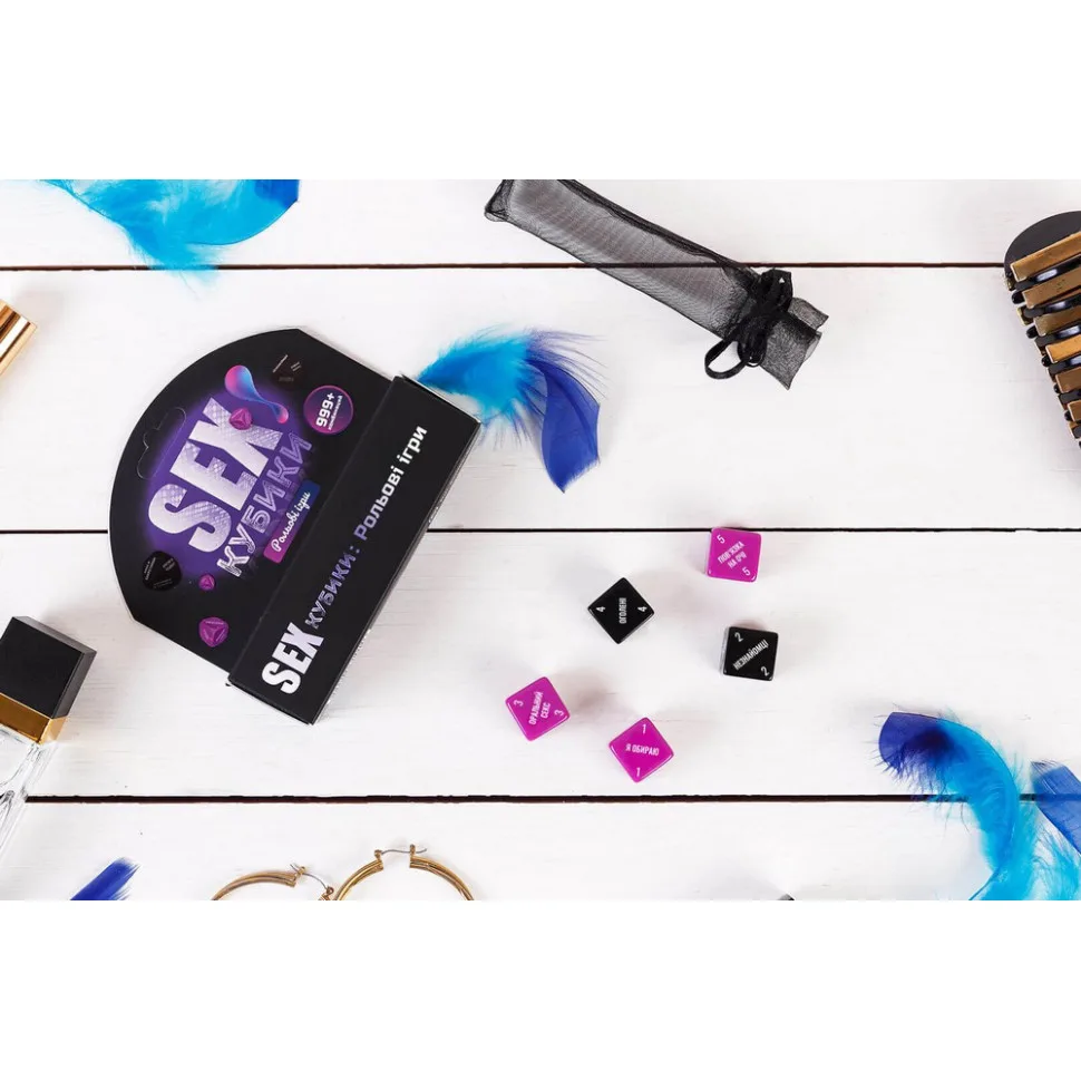 Настільна гра Fun Games SEX Кубики рольові ігри 5 кубиків ламінований картон 18 мм чорний