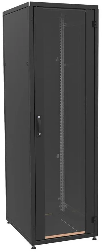 Шкаф ZPAS 19", 42U, SZB IT, передние стеклянные двери, 600x1000 мм, максимально 1500 кг, черный.