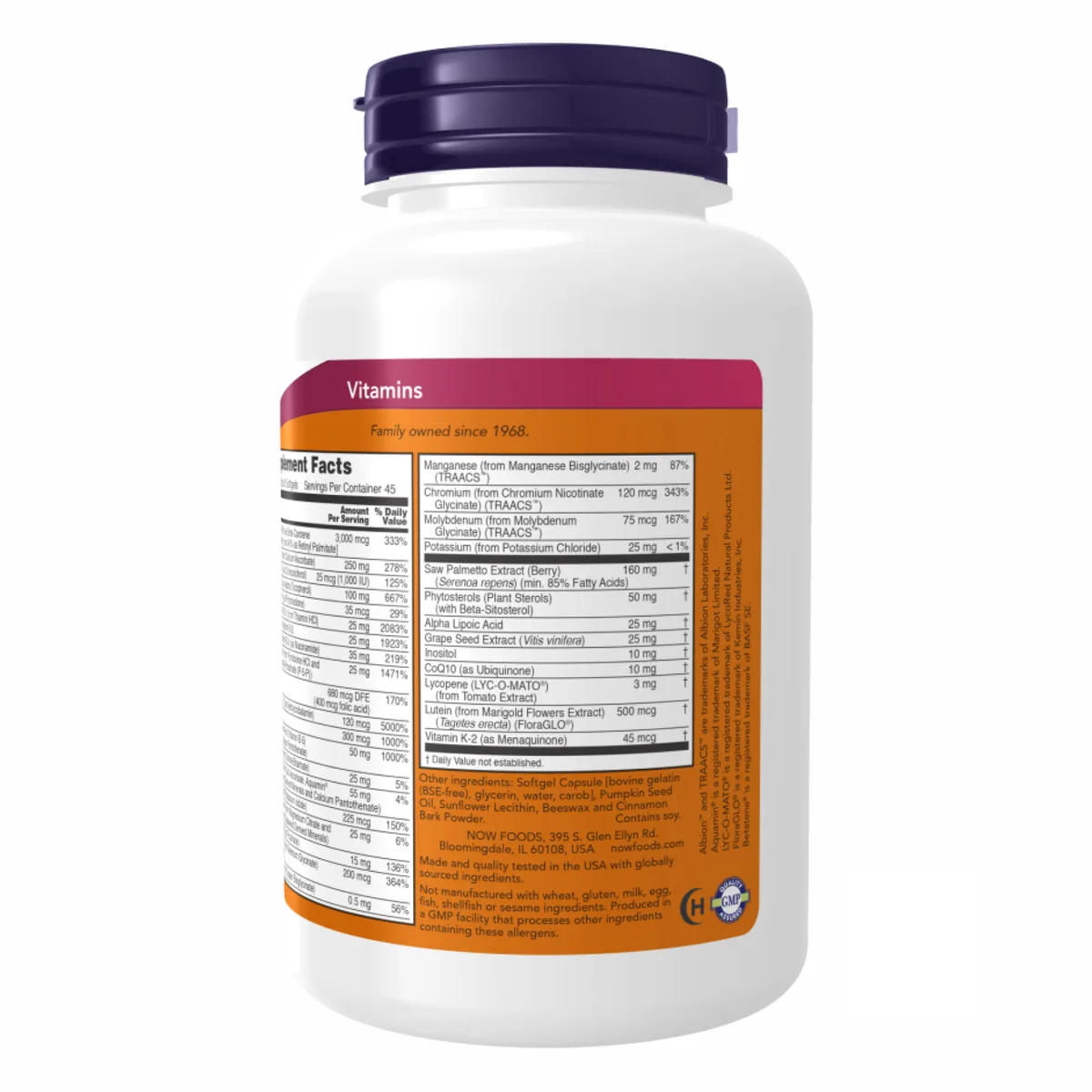 Мультивітаміни Now Foods Adam Men's Multi 180 капсул желатинові