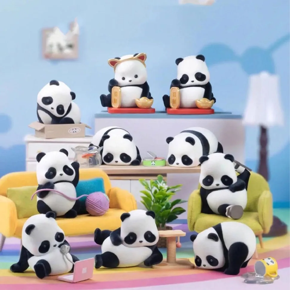 Колекційна фігурка-сюрприз Мяу панди 52Toys флокована 7 см біла