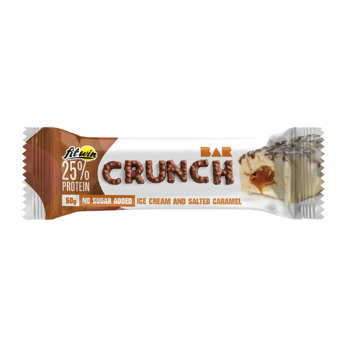 FitWin Crunch Bar 25% Протеїновий батончик 12x50g Ванільне морозиво та солона карамель