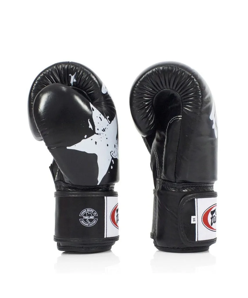 Боксерські рукавиці Fairtex натуральна шкіра 16 унцій чорні