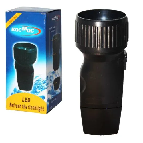 Фонарик MIC Космос LED аккумуляторный чёрный 15 часов работы