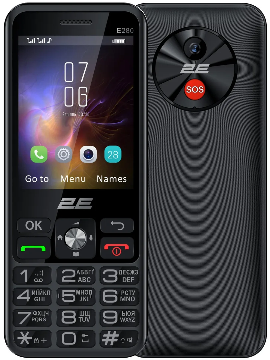 Мобільний телефон 2E E280 2025 2.8" 2SIM, 1500мА•год, чорний