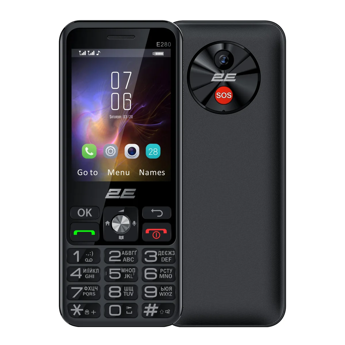 Мобильный телефон 2E E280 2025 2.8" 2SIM, 1500мА•ч, черный