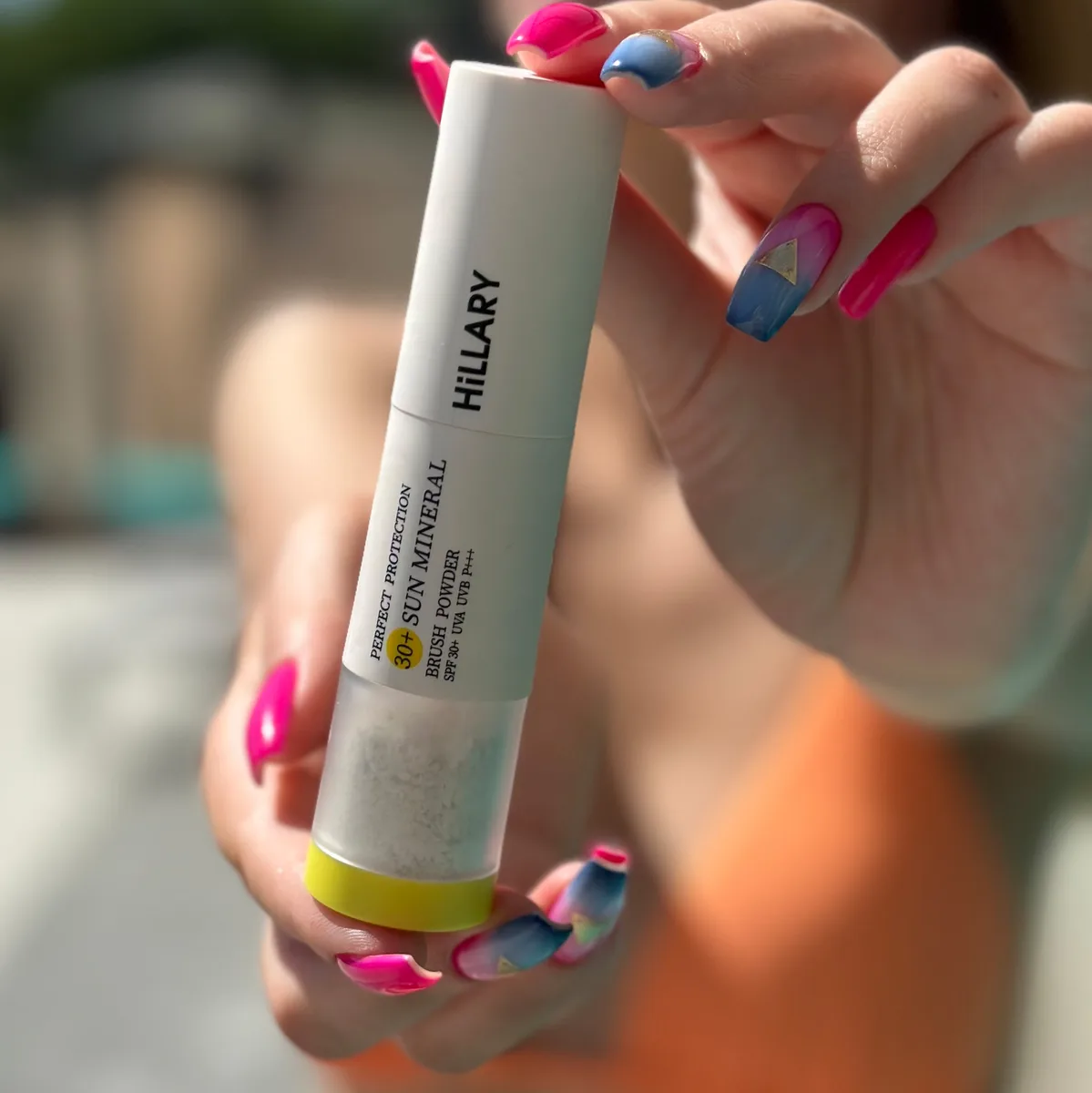 Сонцезахисна мінеральна пудра натуральна бежева з SPF 50+ Hillary Perfect Protection Sun Mineral Brush Powder