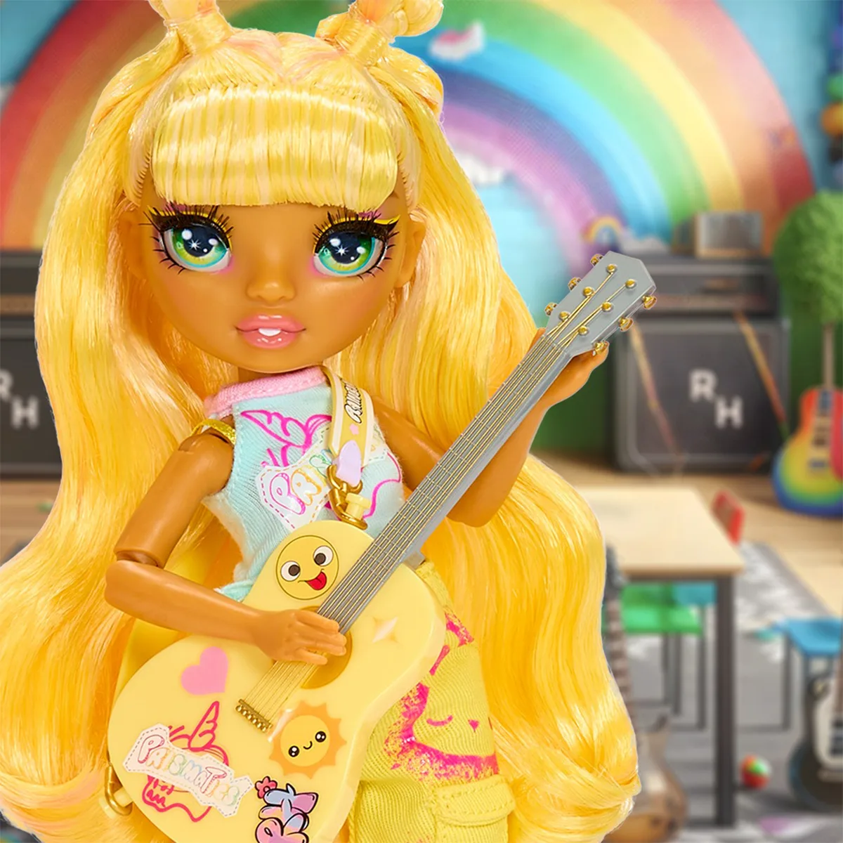 Лялька Rainbow High 23 см комбіновані матеріали жовта помаранчева