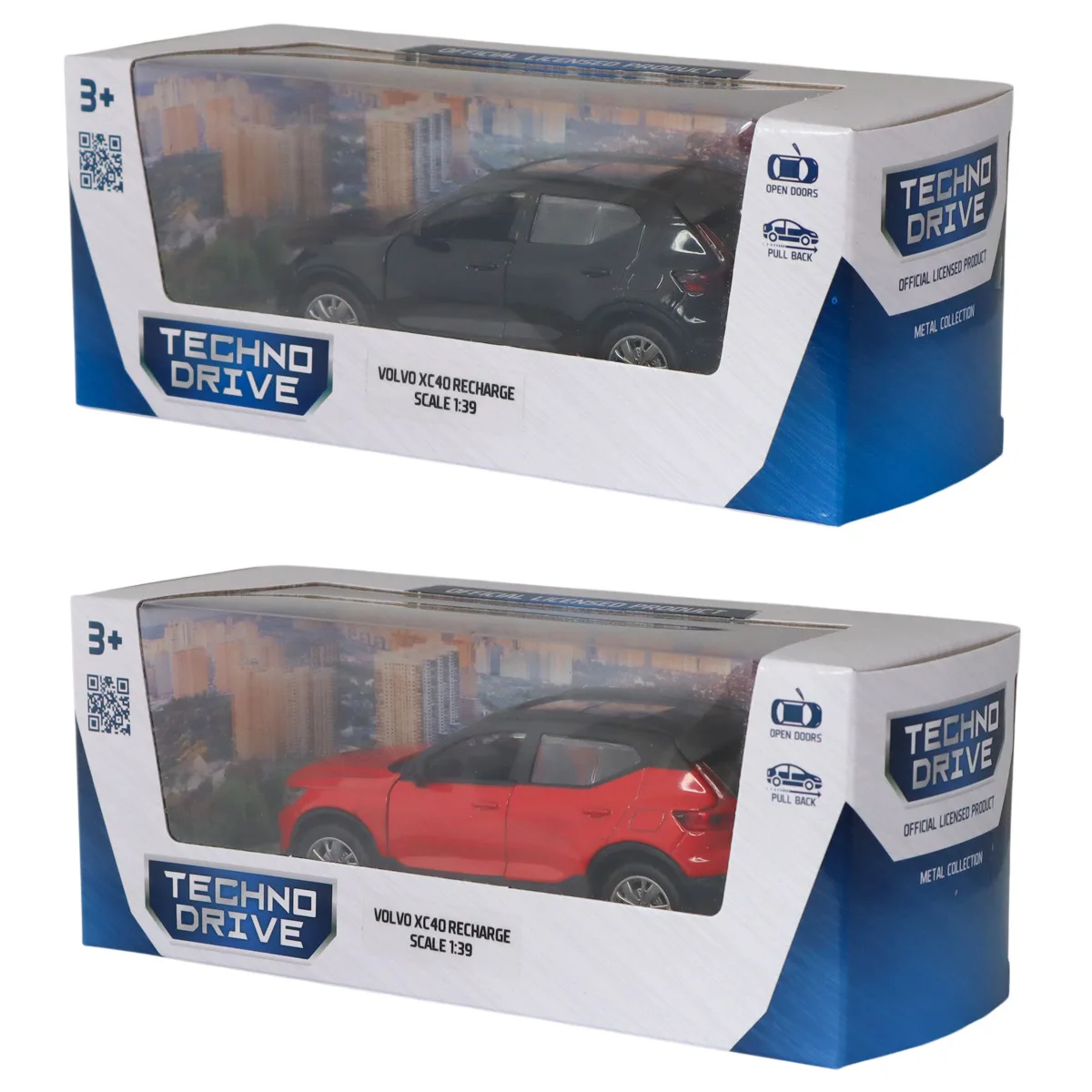 Автомодель TechnoDrive метал 11,4х4,9х4,3 см червона чорна
