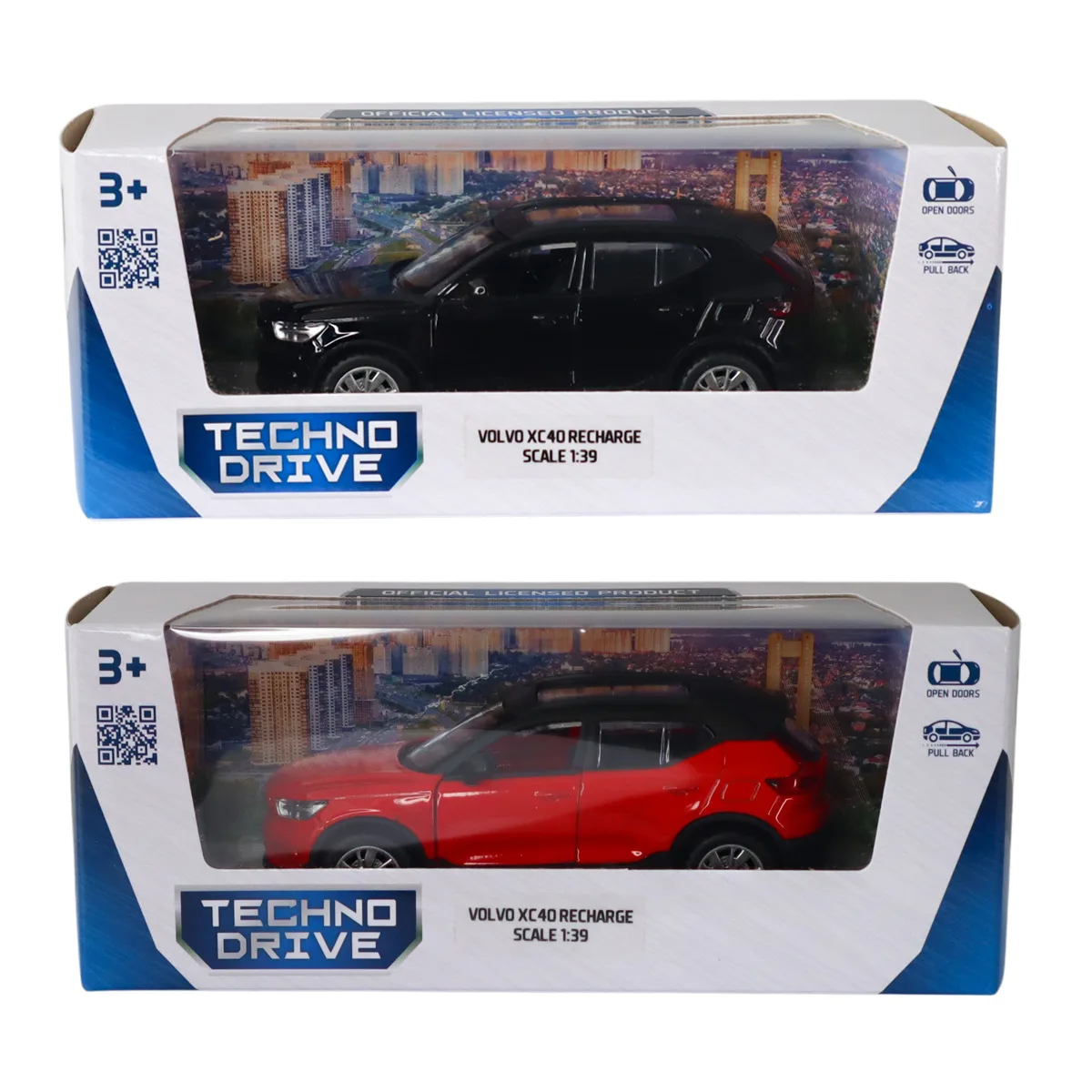 Автомодель TechnoDrive метал 11,4х4,9х4,3 см червона чорна