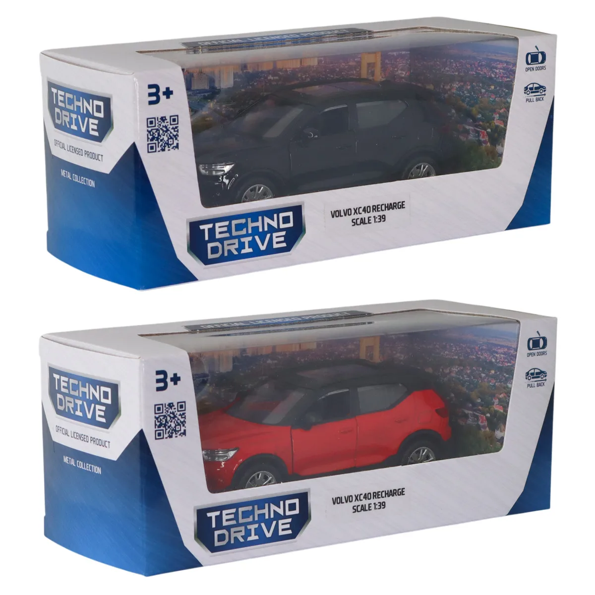 Автомодель TechnoDrive метал 11,4х4,9х4,3 см червона чорна