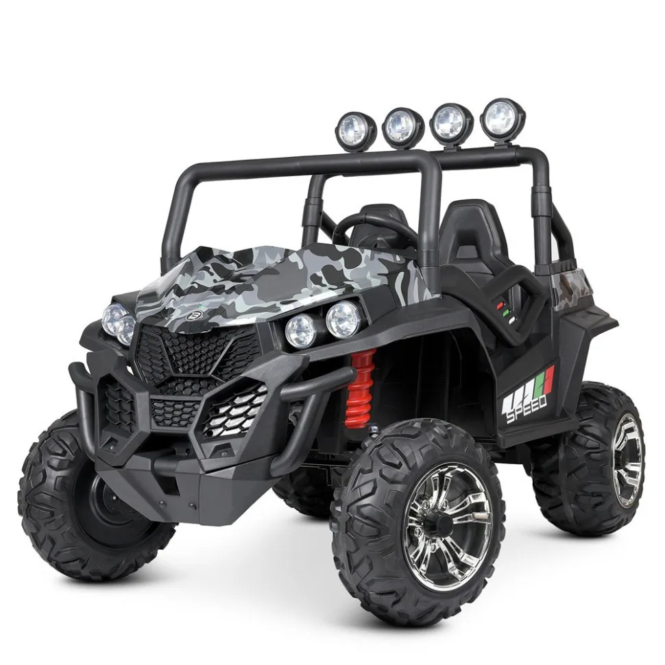 Дитячий електромобіль Bambi Racer шкіряний 134х93х106 см коричневий