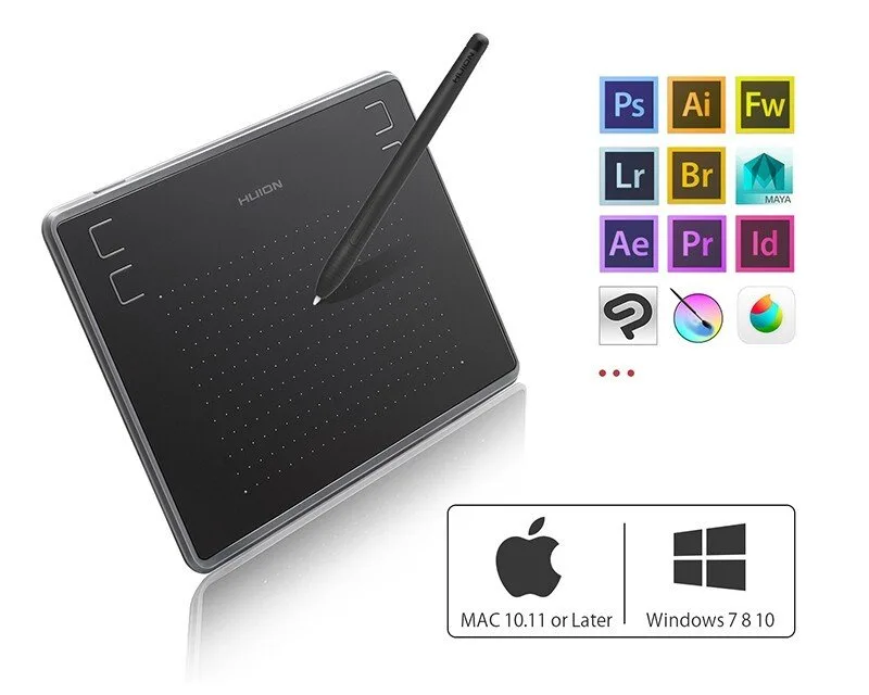 Графический планшет Huion 4.8"x3" H430P, microUSB, черный