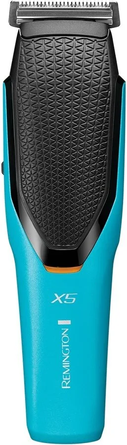 Машинка для стрижки Remington Power X Series X5, с сетевым и аккумуляторным питанием, роторный двигатель, 4 насадки, стальное лезвие, черный с бирюзовым.