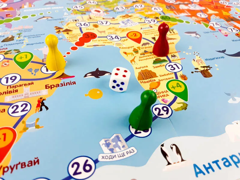 Дитяча настільна гра ходилка 42х29 см картон 3 фішки ігровий кубик