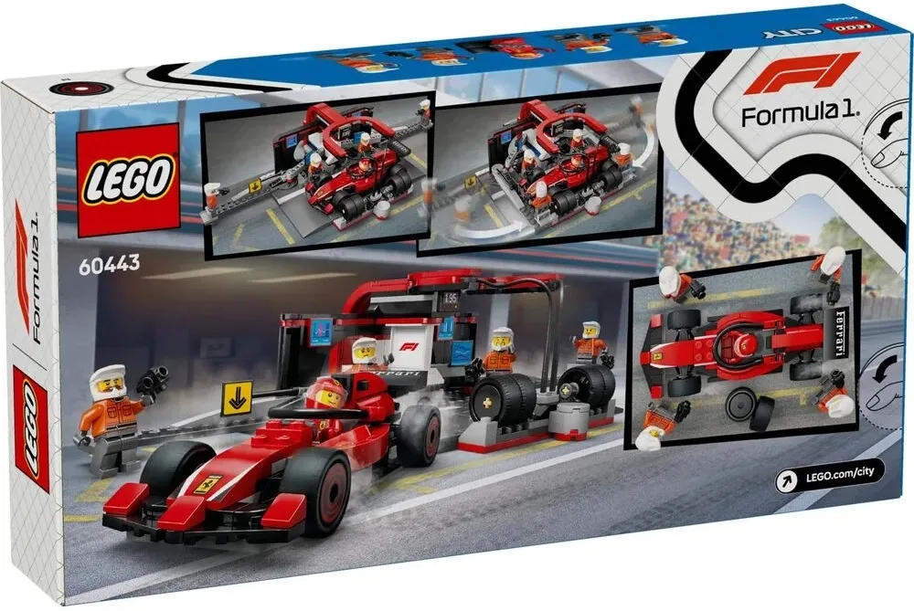 Конструктор LEGO City 6+ разноцветный пит-стоп F1 с болидом Ferrari