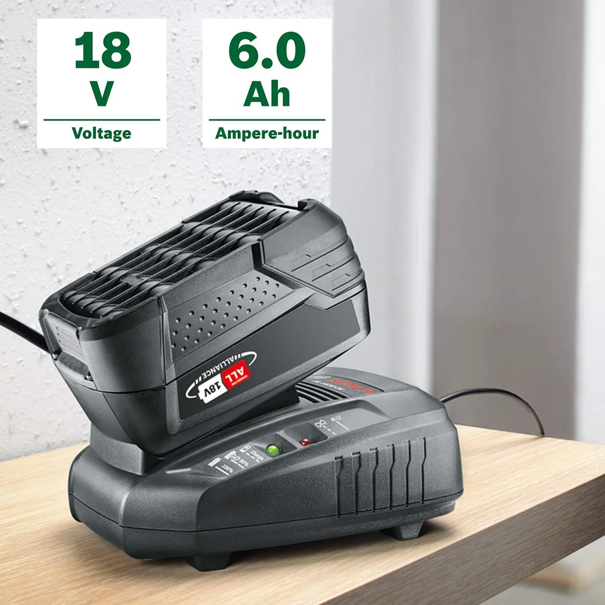 Акумулятор Bosch PBA 18В 6А·год 0,7кг Li-Ion для електроінструментів сумісний з Power for All