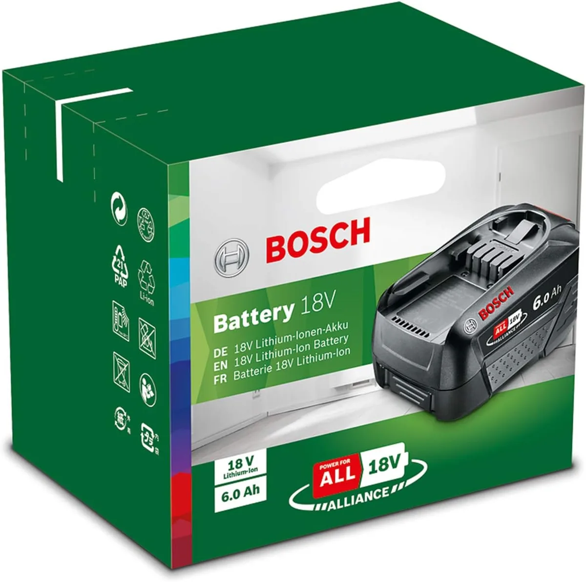 Акумулятор Bosch PBA 18В 6А·год 0,7кг Li-Ion для електроінструментів сумісний з Power for All