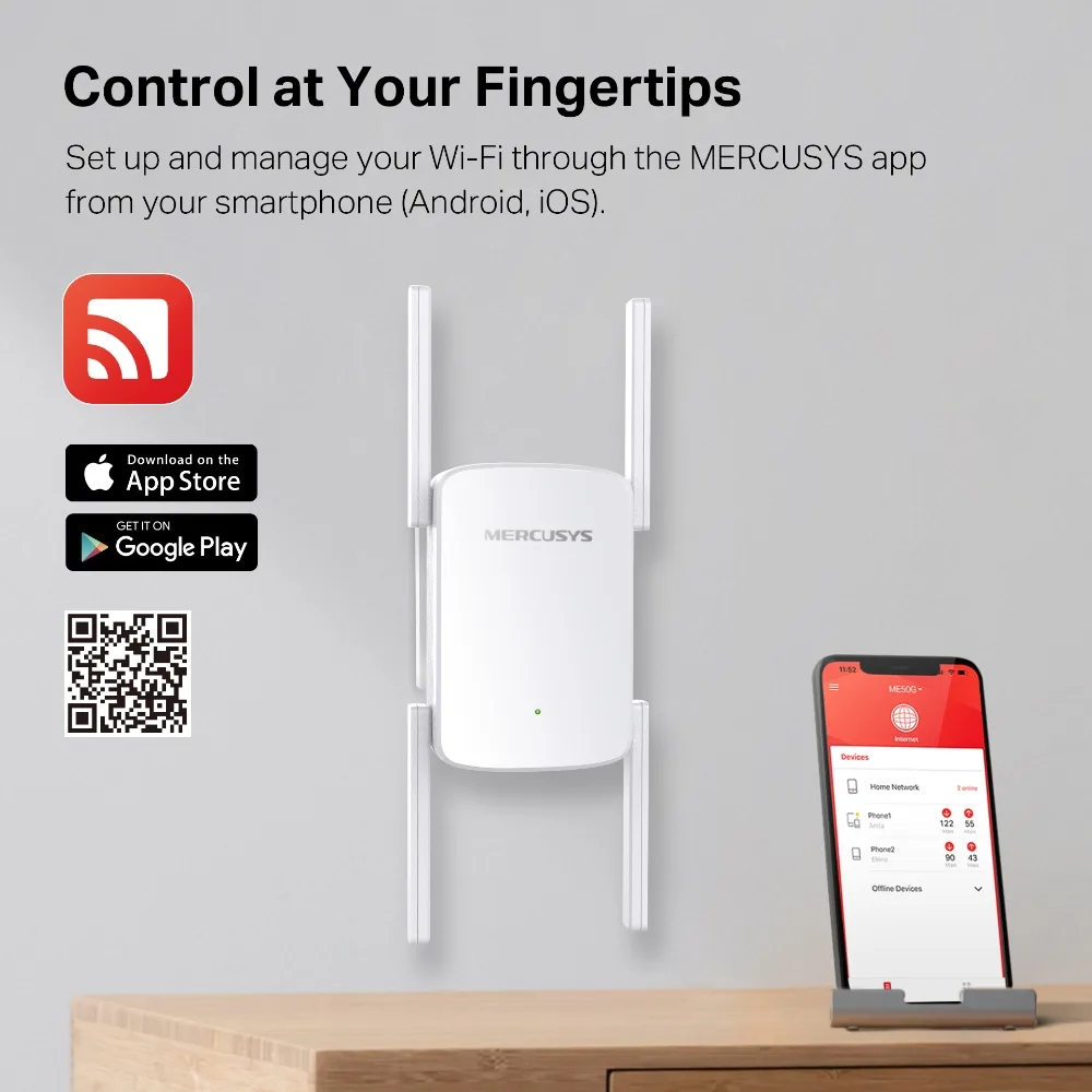 Повторювач Wi-Fi сигналу MERCUSYS ME50G AC1900 1хGE LAN ext. ant x4