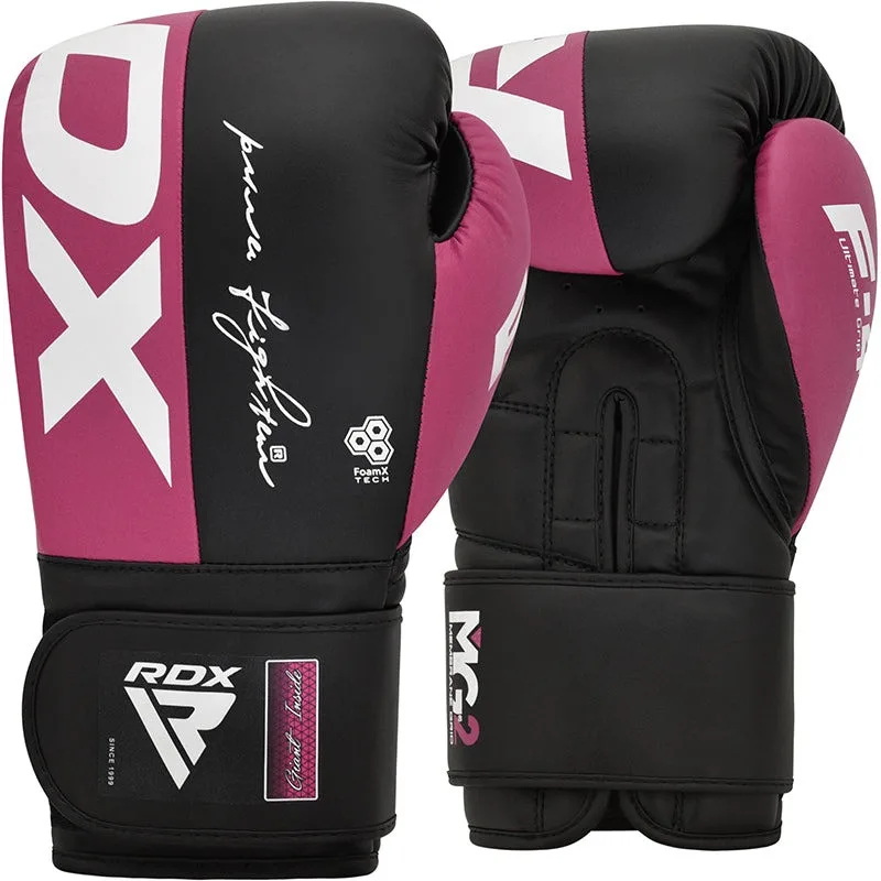 Боксерские перчатки RDX PU 8 oz Розовые Черные с капой в комплекте
