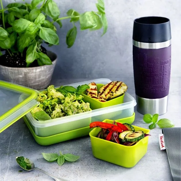 Контейнер для обіду Tefal MASTERSEAL TO GO 1.2 л, пластиковий, зелений.