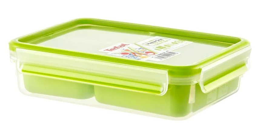 Контейнер для обіду Tefal MASTERSEAL TO GO 1.2 л, пластиковий, зелений.