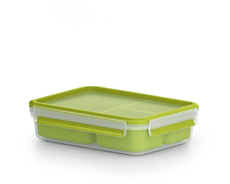 Контейнер для обіду Tefal MASTERSEAL TO GO 1.2 л, пластиковий, зелений.