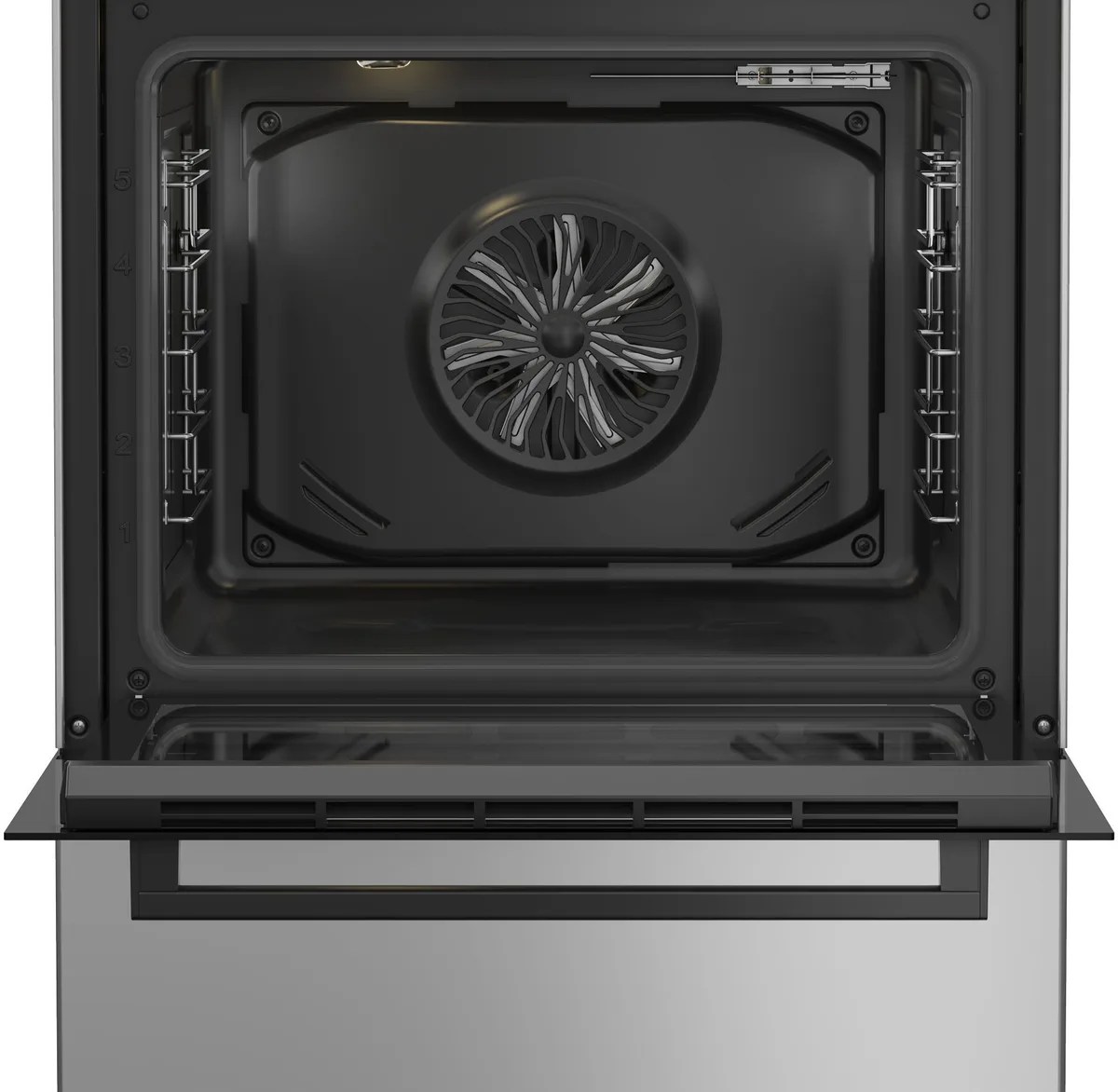 Комбінована плита Beko, 72 л, 60x60 см, з дисплеєм, конвекція, сірого кольору.