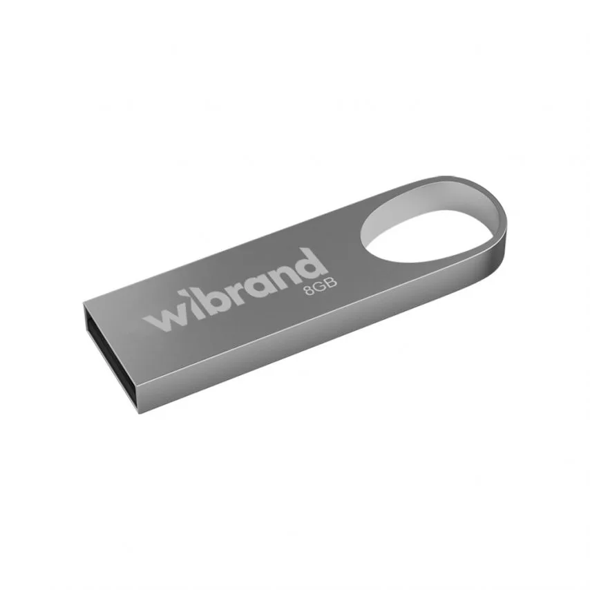 Флеш-пам'ять USB Wibrand 8Гб метал срібний