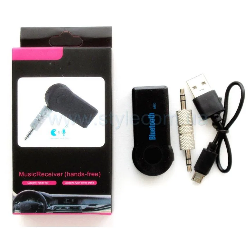 Перехідник BIAOTA CAR Bluetooth аудіо перехідник Micro mini Jack 3.5mm чорний