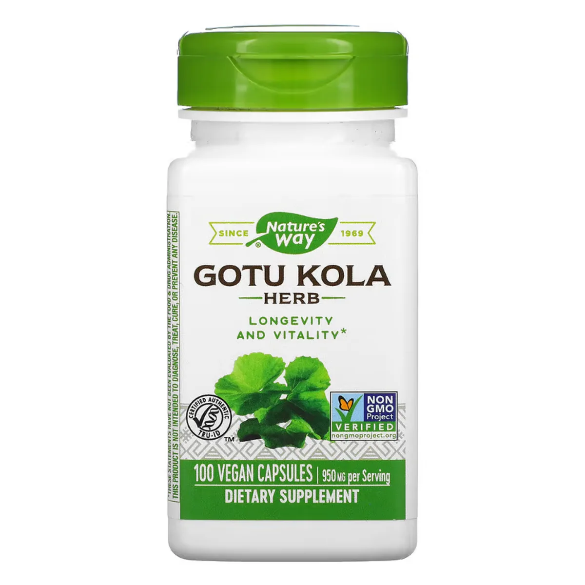 Gotu Kola Herb Nature's Way веганські капсули 100 шт 950 мг