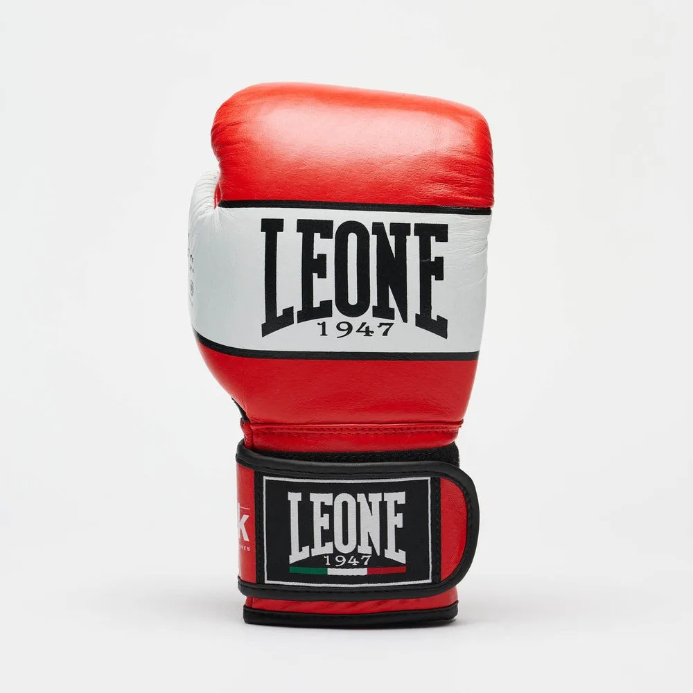 Боксерські рукавиці Leone натуральна шкіра 12 унцій червоні