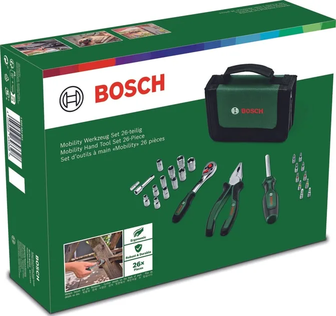 Набор инструментов Bosch универсальный 26 шт металлический черный