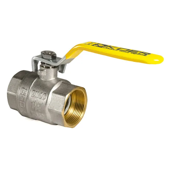 Кран шаровой KOER латунный 1 1/2" желтый рычаг