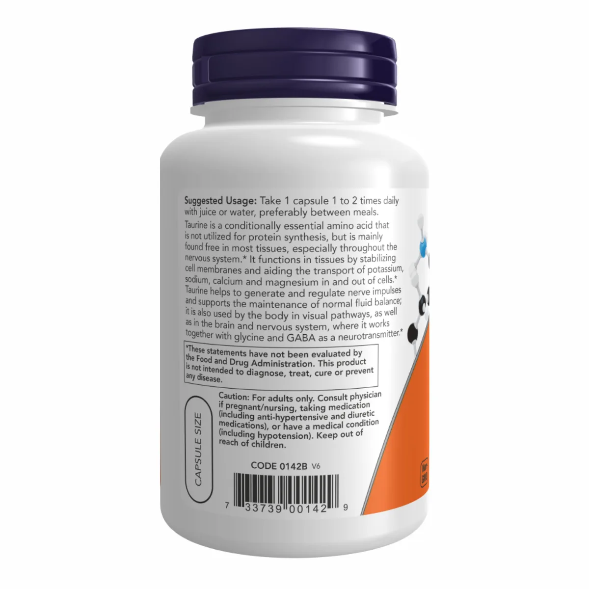 Таурин 1000мг Now Foods вегетарианские капсулы 250 шт