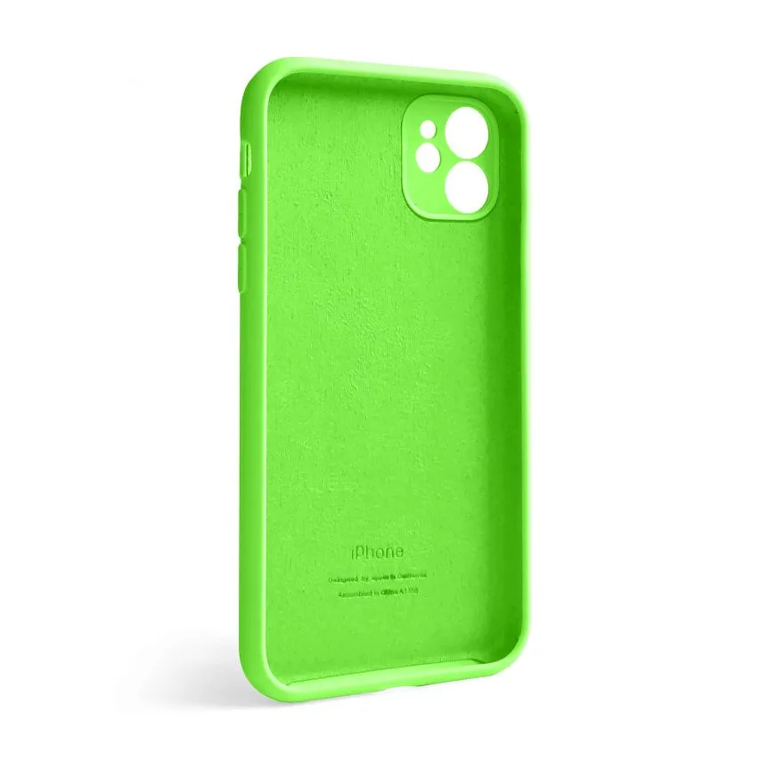 Чохол силіконовий для Apple iPhone 12  закрита камера салатовий