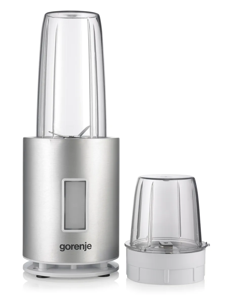 Блендер Gorenje стаціонарний, 1200 Вт, 1000 мл, подрібнювач, сріблястий