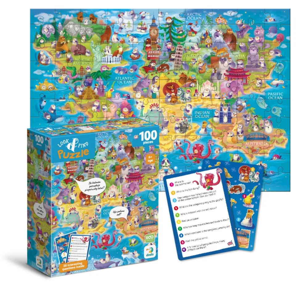Дитячий пазл DoDo Toys екологічний картон 100 елементів багатоколірний