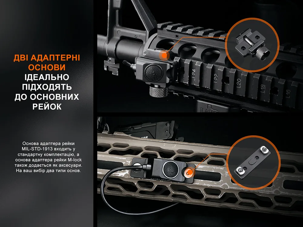 Виносна тактична кнопка Fenix матеріал пластик 34х38х28 мм чорна