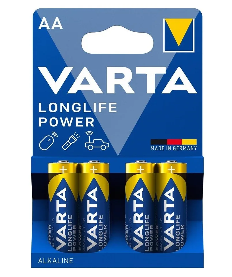 Батарейка Varta Longlife Power щелочная AA в блистере, 4 шт.