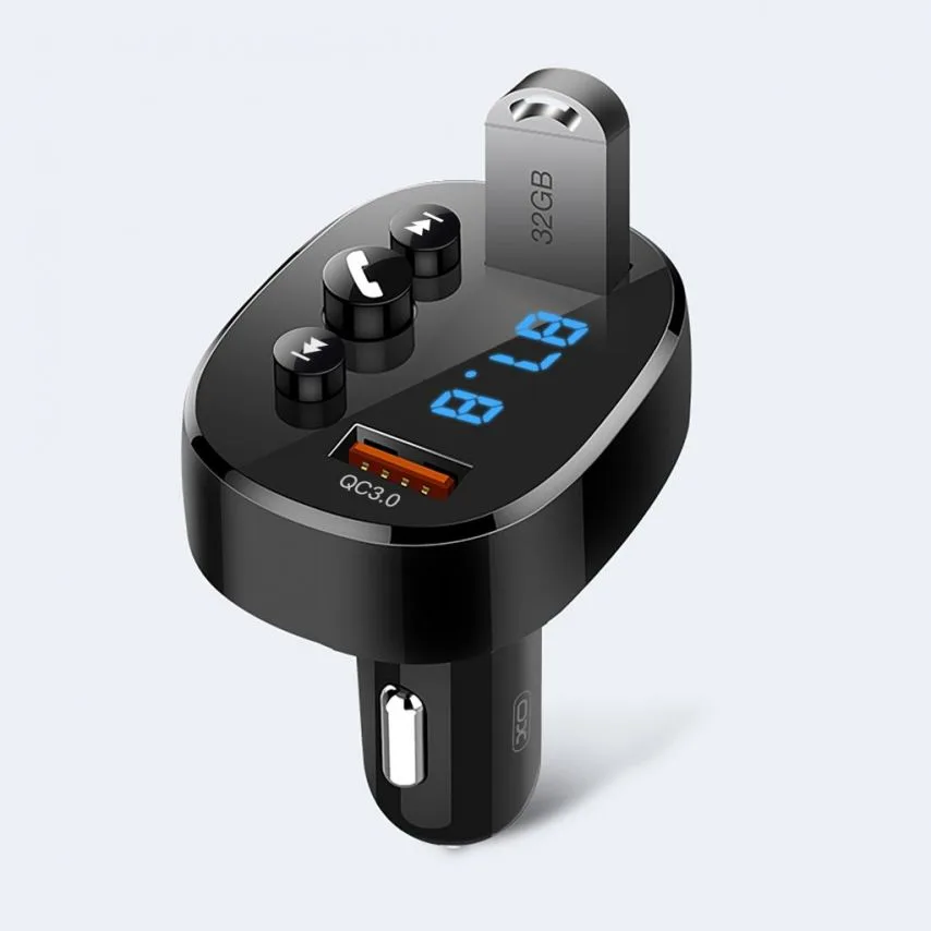 Автомобільний зарядний пристрій XO пластик 2USB 18W чорний