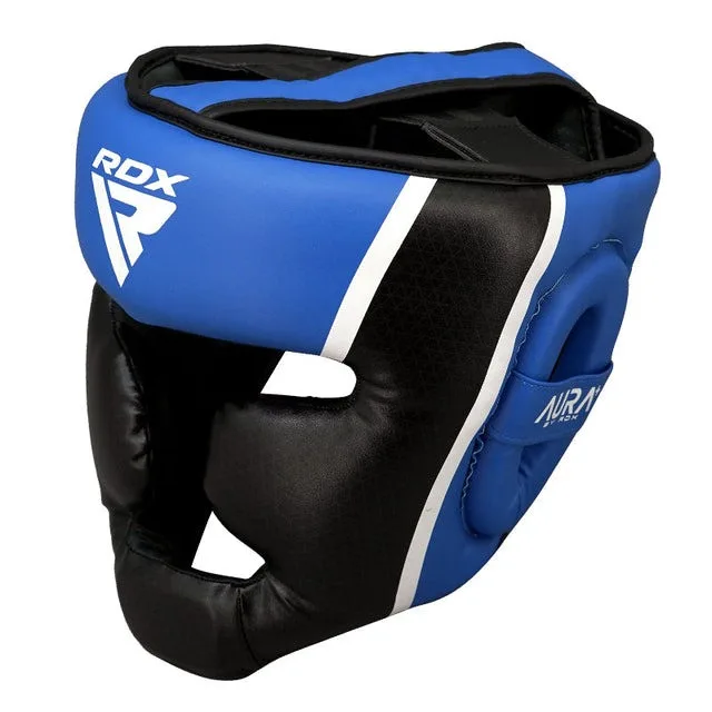 Боксерський шолом RDX PU-шкіра L Синій/Чорний
