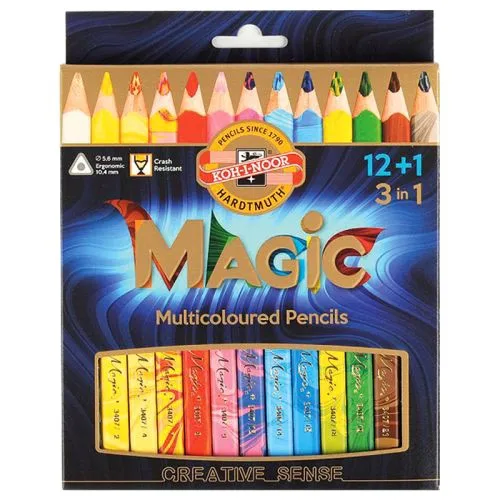 Набір олівців Magic 3в1 12 кольорів з блендером для малювання та письма.