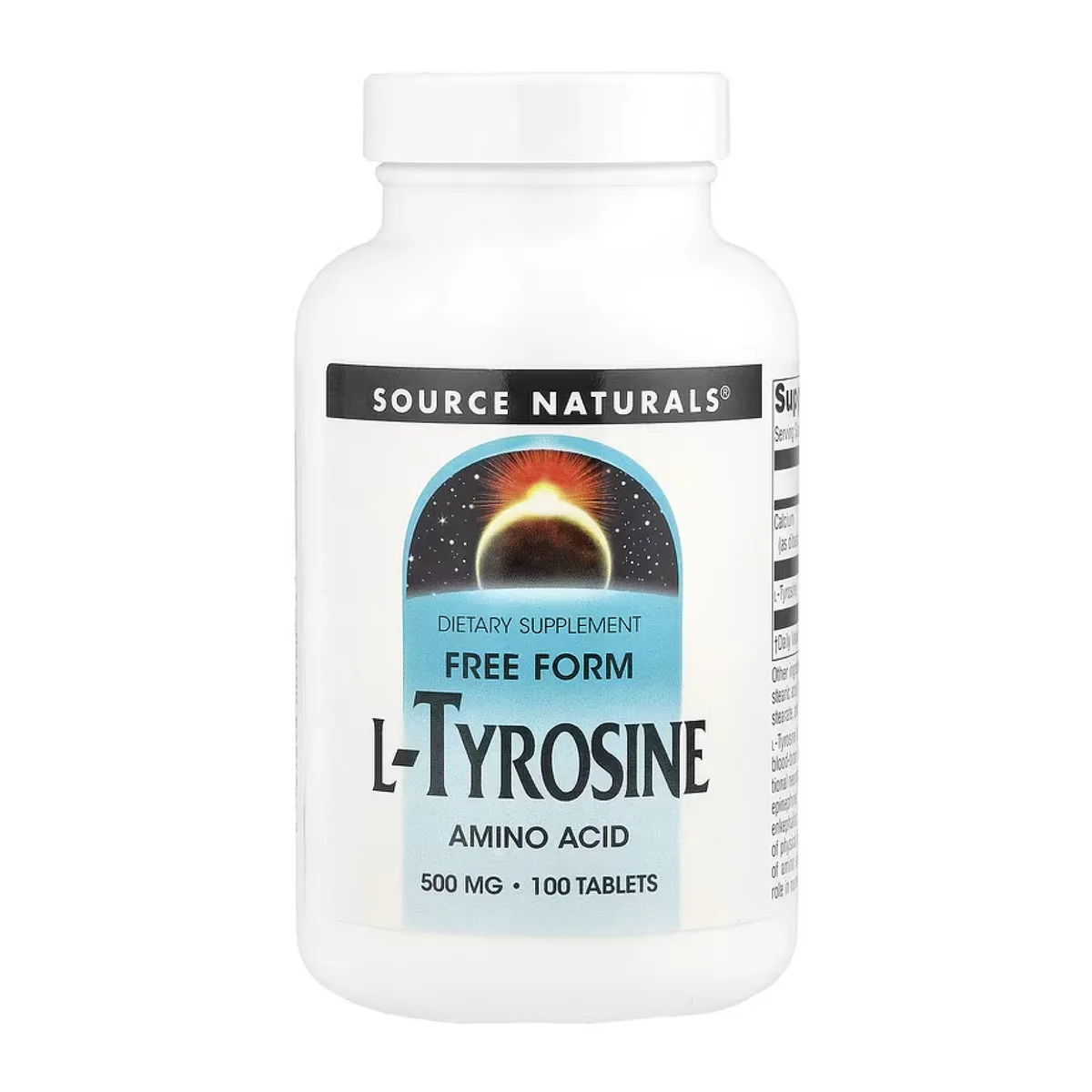 L-Tyrosine 500mg Source Naturals амінокислота 100 табл
