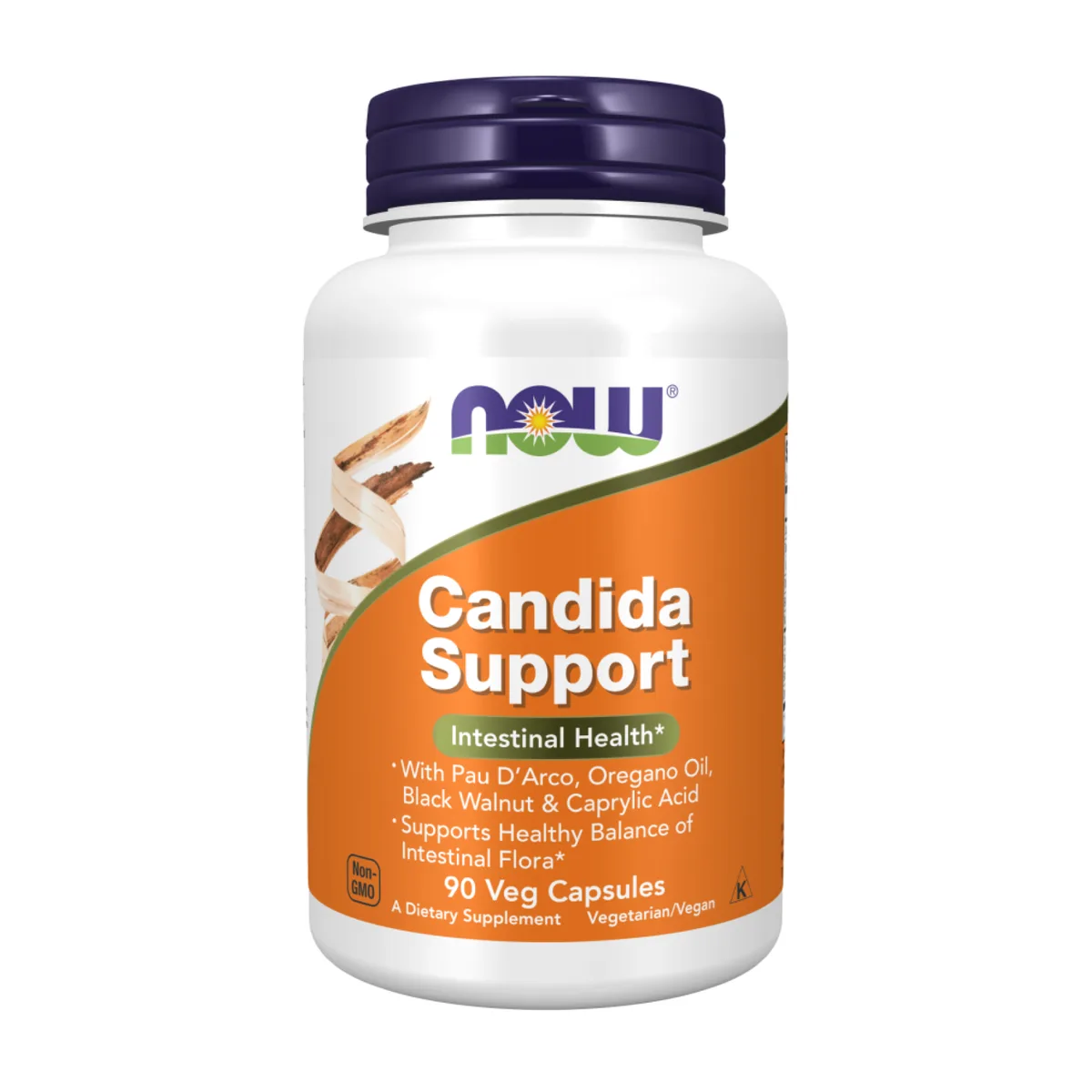 Капсули Now Foods Candida Support 90 vcaps рослинні для здоров'я кишечника