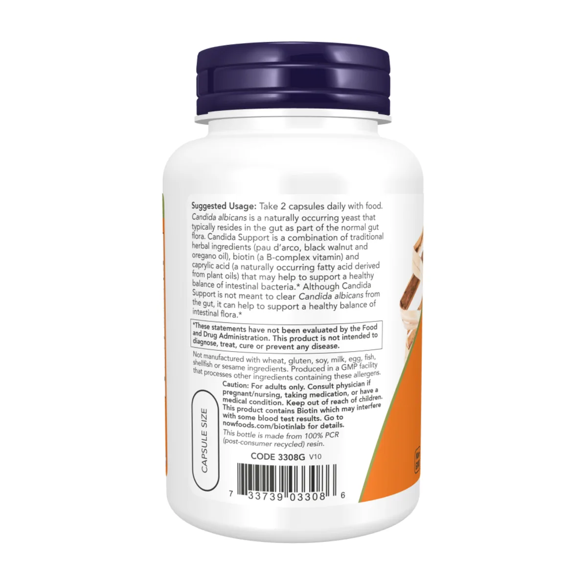 Капсули Now Foods Candida Support 90 vcaps рослинні для здоров'я кишечника