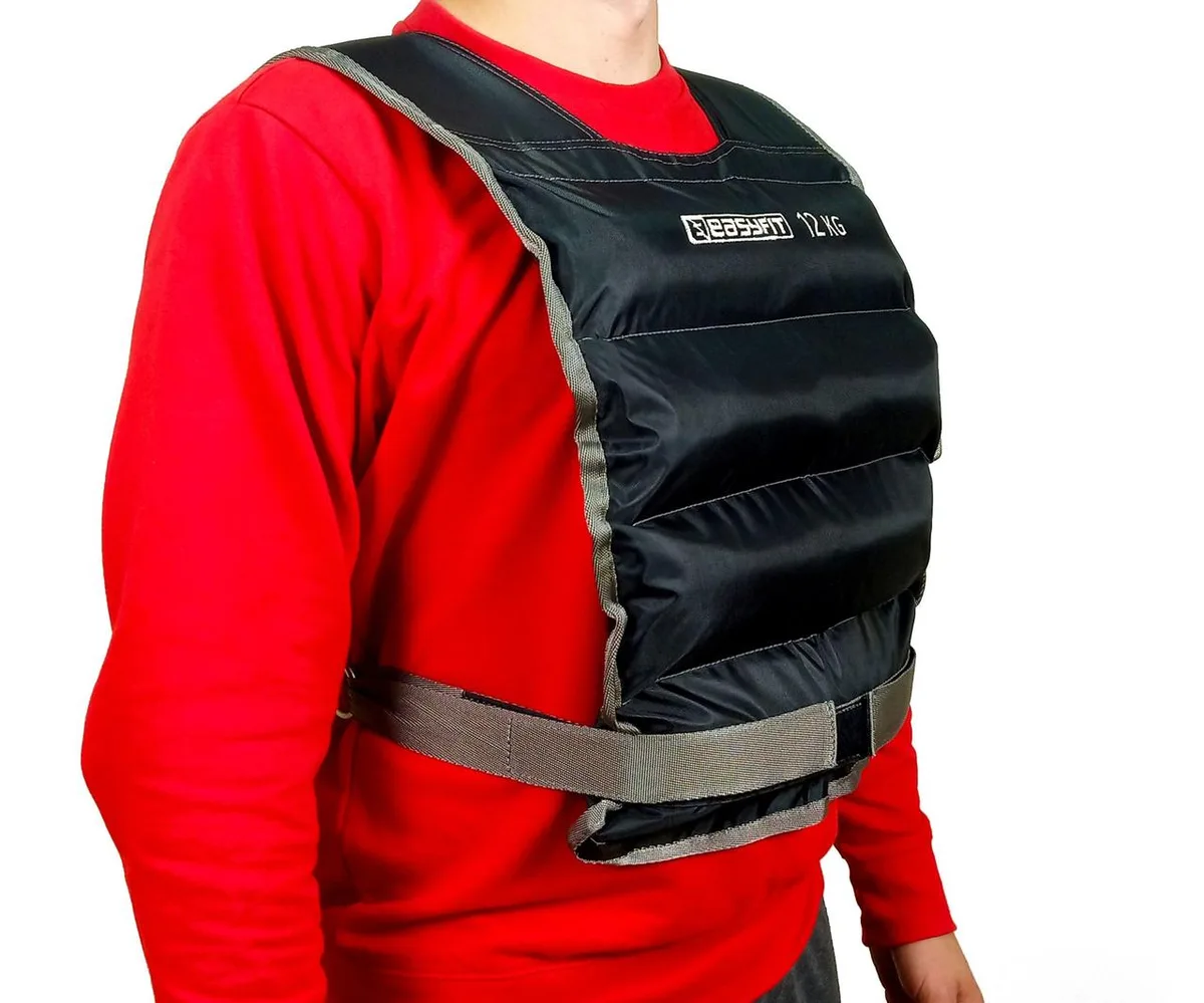 Жилет утяжелительный EasyFit Oxford 12 кг Черный