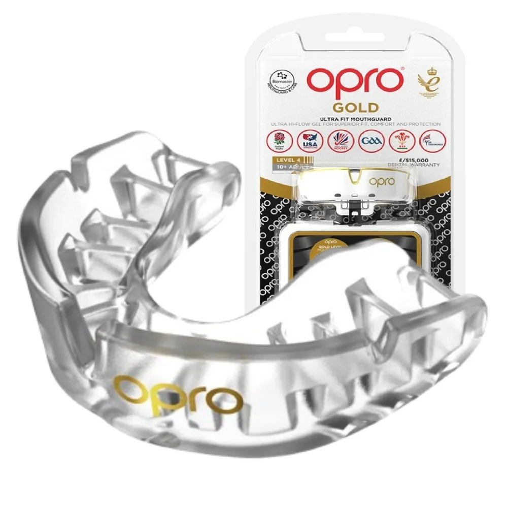 Капа OPRO Gold термопластик доросла Clear 11+