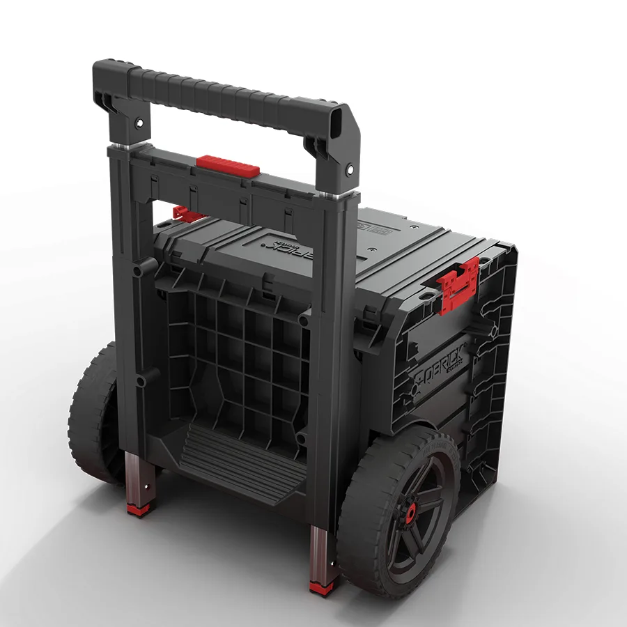Ящик для інструментів Qbrick пластик чорний 520х440х660 мм на колесах з 2 шухлядами