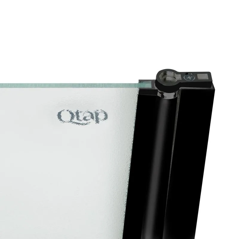 Штора на ванну Qtap 407513APR матове скло 75х140 см чорна