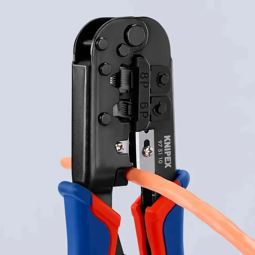 Кліщі обтискні KNIPEX сталь 190 мм для телефонних наконечників